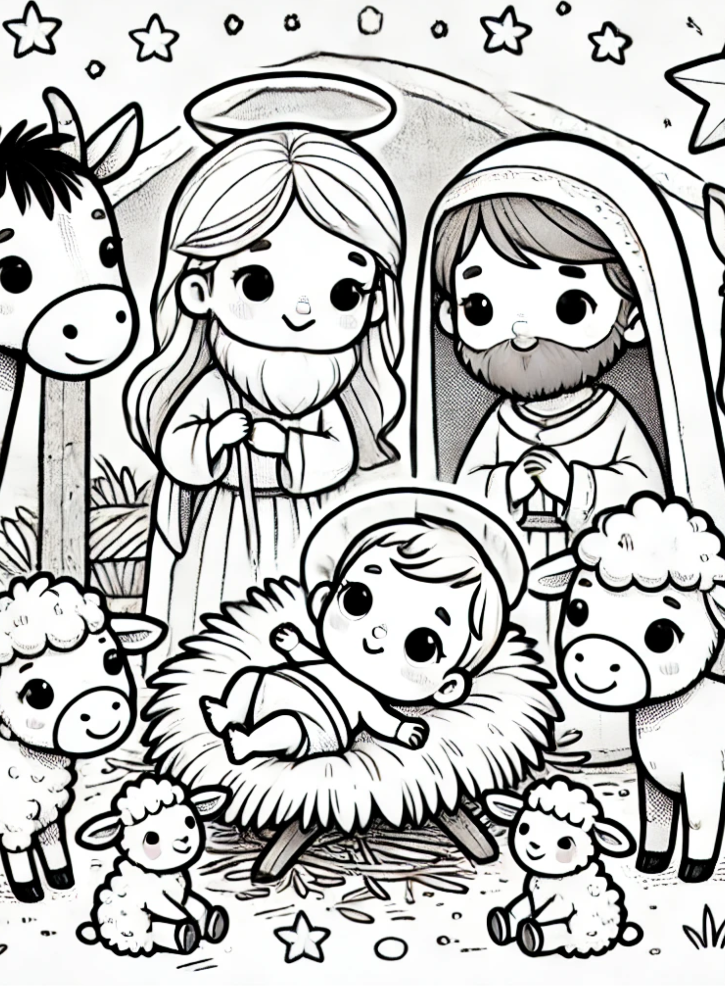 Desenho para colorir nascimento de Jesus