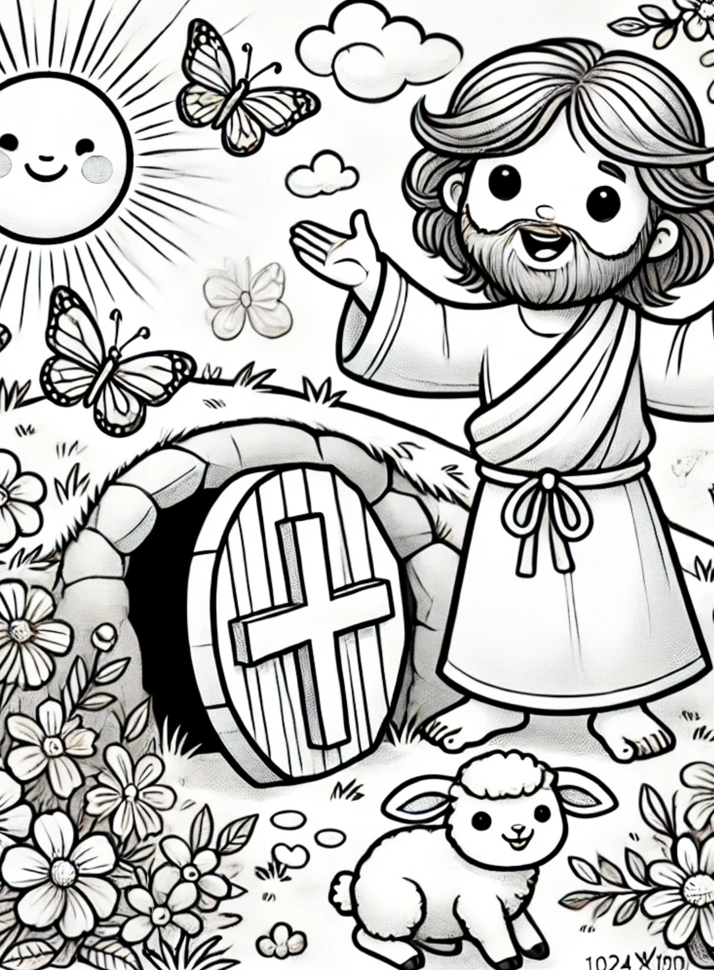 Desenho para Colori Ressurreição de Cristo