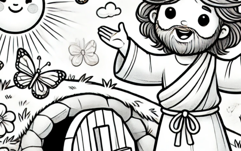 Desenho para Colori Ressurreição de Cristo
