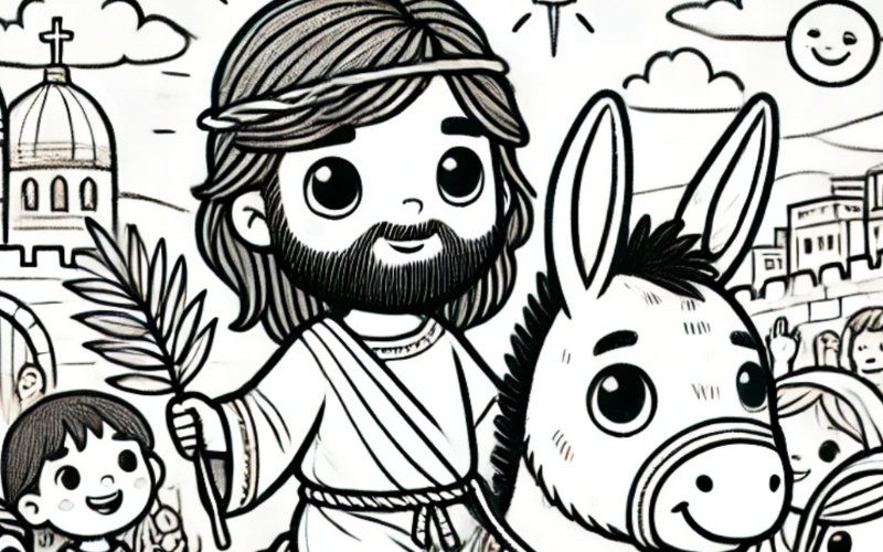 Desenho para Colorir Domingo de Ramos