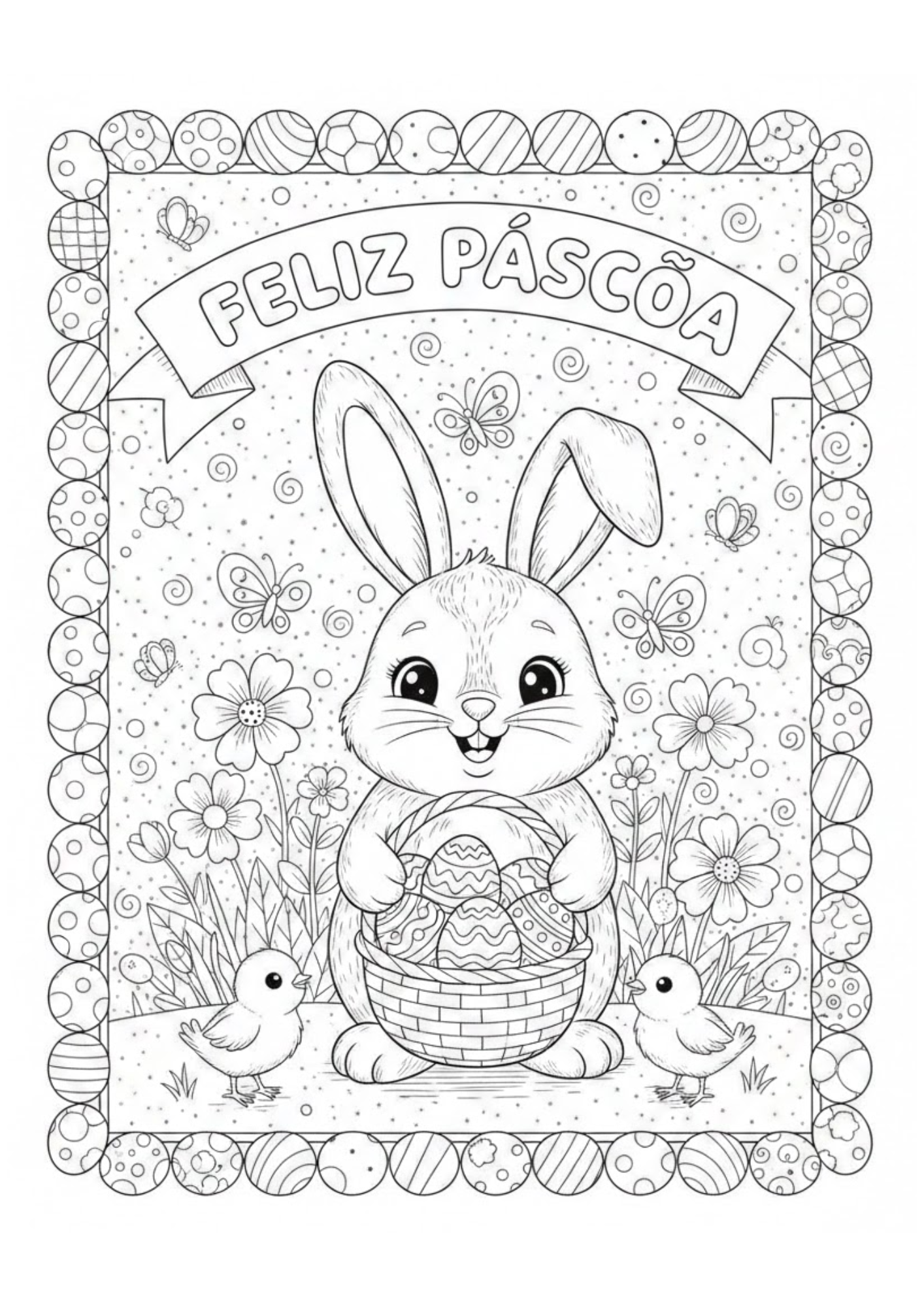 Desenho Coelhinho da Páscoa