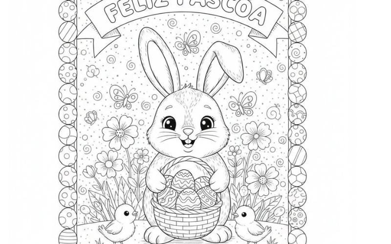 Desenho Coelhinho Da Páscoa fofo