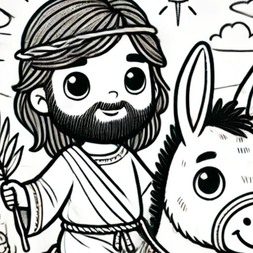 Desenho para Colorir Domingo de Ramos